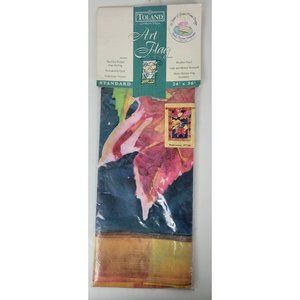 NIP Toland Art Yard‎ Garden Flag Maple Leaves T1160 Autumn Fall Plaid 24x36